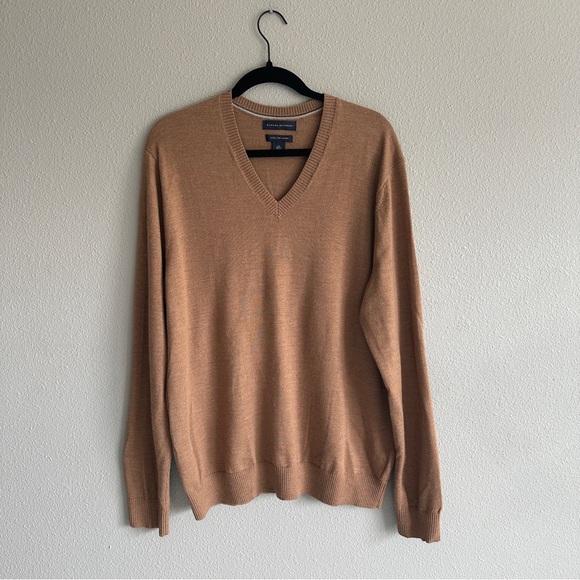 Men's Banana Republic Extra Fine Merino Wool Tan Sweater XL - Picture 1 of 12